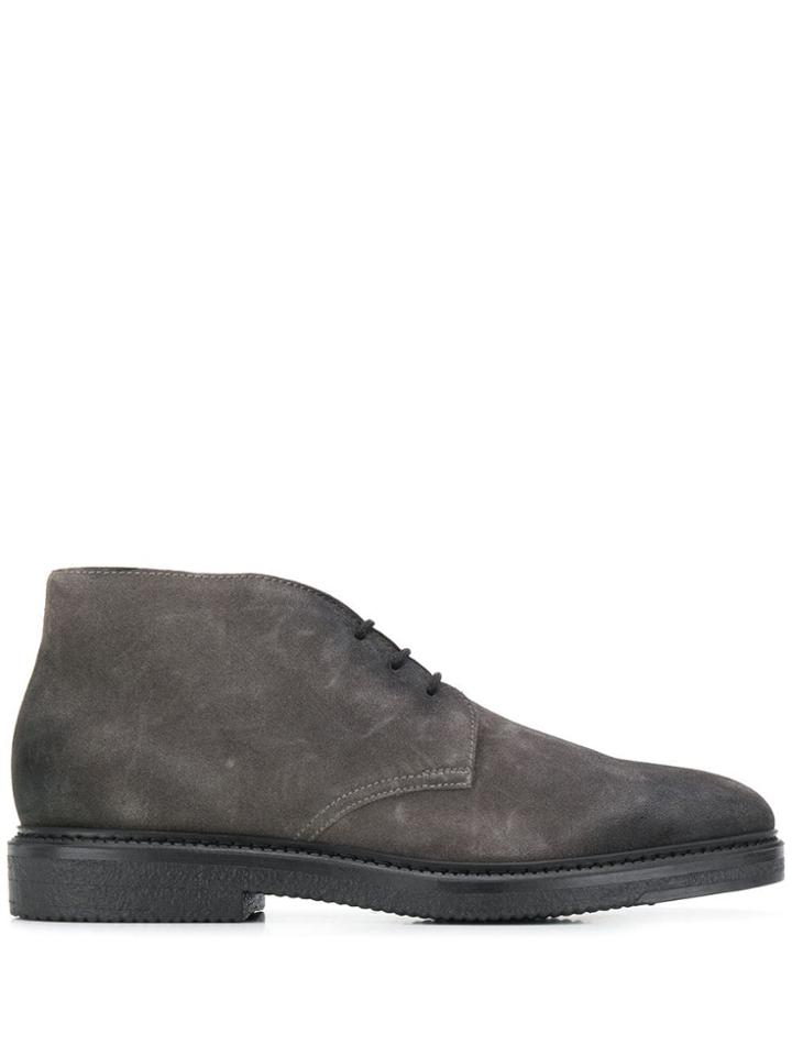 Doucal's Stitching Detail Boots - Grey