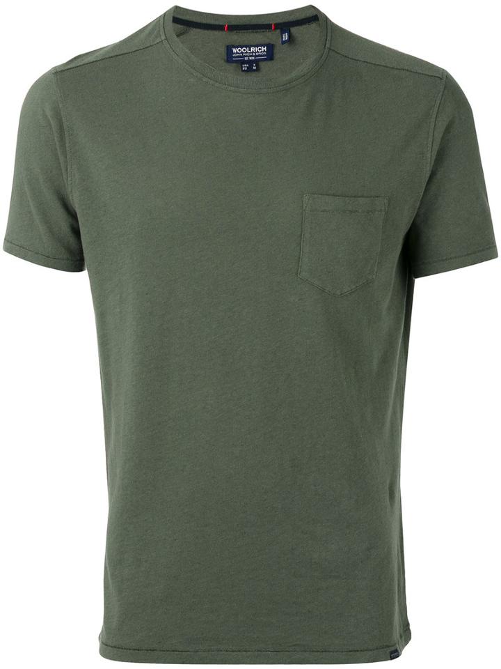 Woolrich Chest Pocket T-shirt, Men's, Size: Small, Green, Cotton/linen/flax