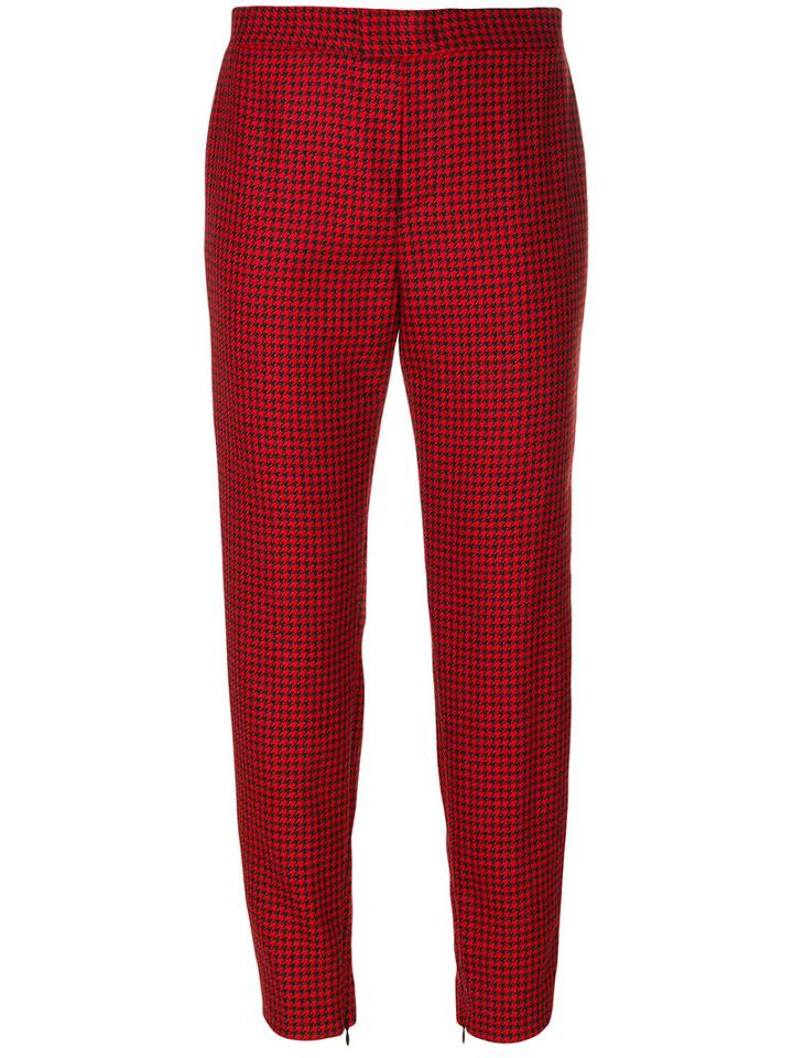Red Valentino - Houndstooth Cropped Trousers - Women - Polyester/acetate/virgin Wool - 44, Polyester/acetate/virgin Wool