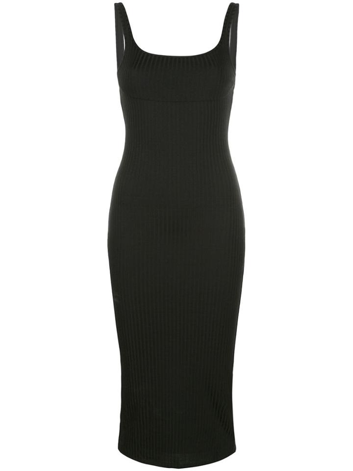 Fleur Du Mal Ribbed Knit Bustier Dress - Black