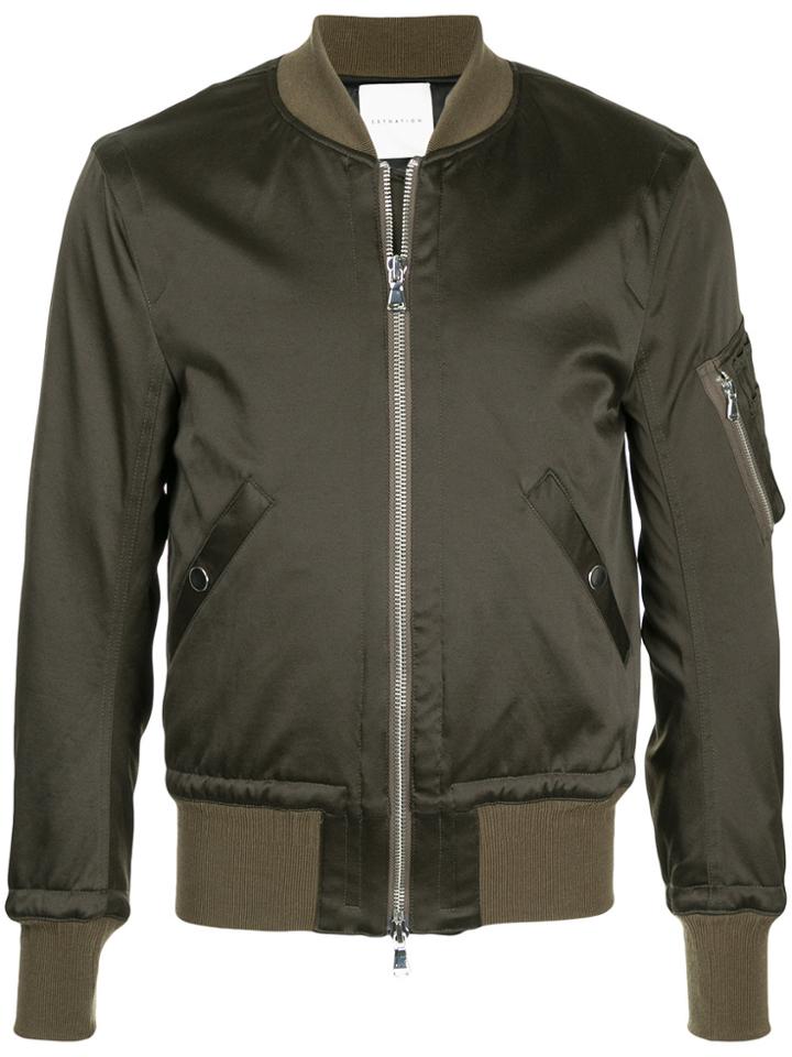 Estnation Zipped Bomber Jacket - Green