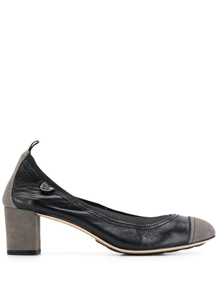 Chanel Vintage 2000's Contrasting Toe Pumps - Black