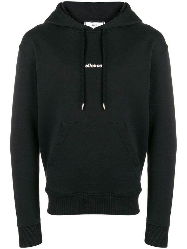Ami Alexandre Mattiussi Hoodie With Silence Embroidery - Black