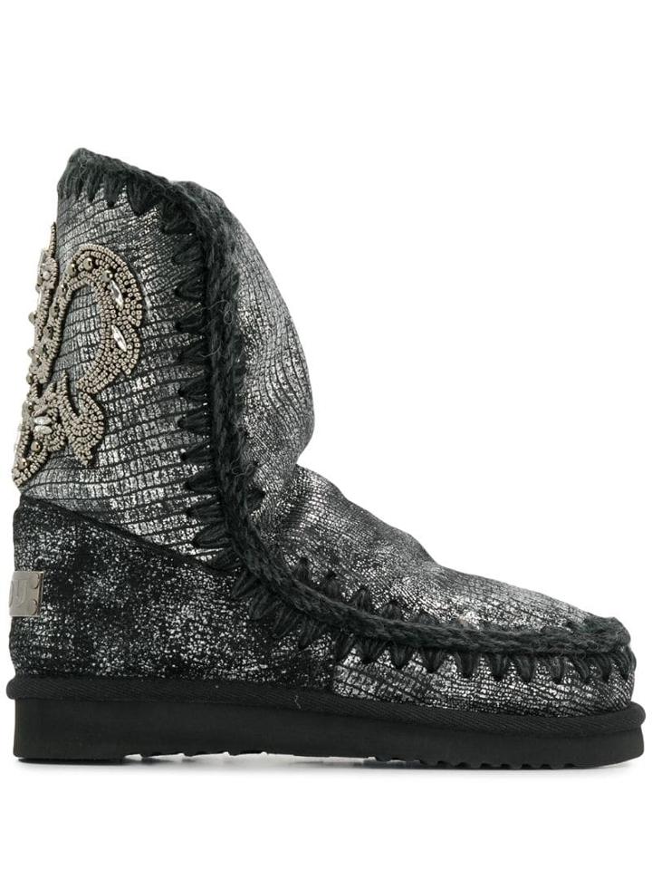 Mou Mou Fw101021c Eskimo Back Patch Gksibk Leather/fur/exotic