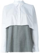 Mm6 Maison Margiela Layered Shirt, Women's, Size: Large, White, Viscose/silk/cotton