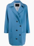 Frenken Double-breasted Coat - Blue