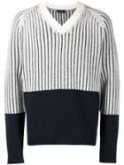 Joseph V-neck Ribbed Jumper - Neutrals