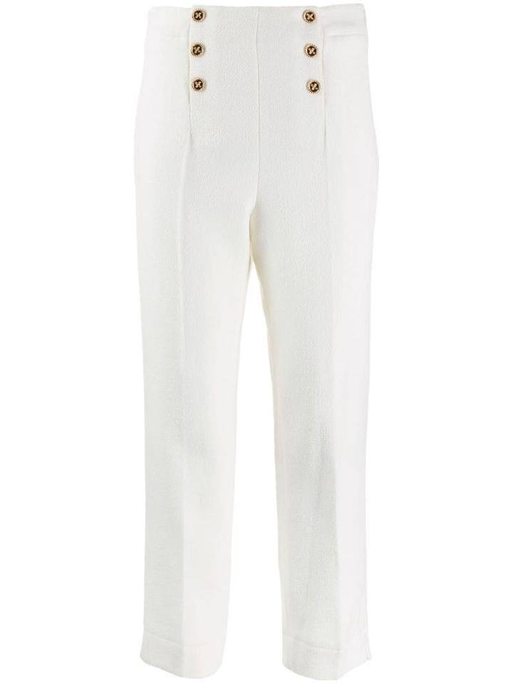 Edward Achour Paris High-waist Fitted Trousers - White