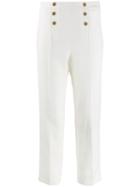 Edward Achour Paris High-waist Fitted Trousers - White