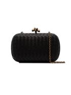 Bottega Veneta Knot Detail Woven Leather Clutch Bag - Black