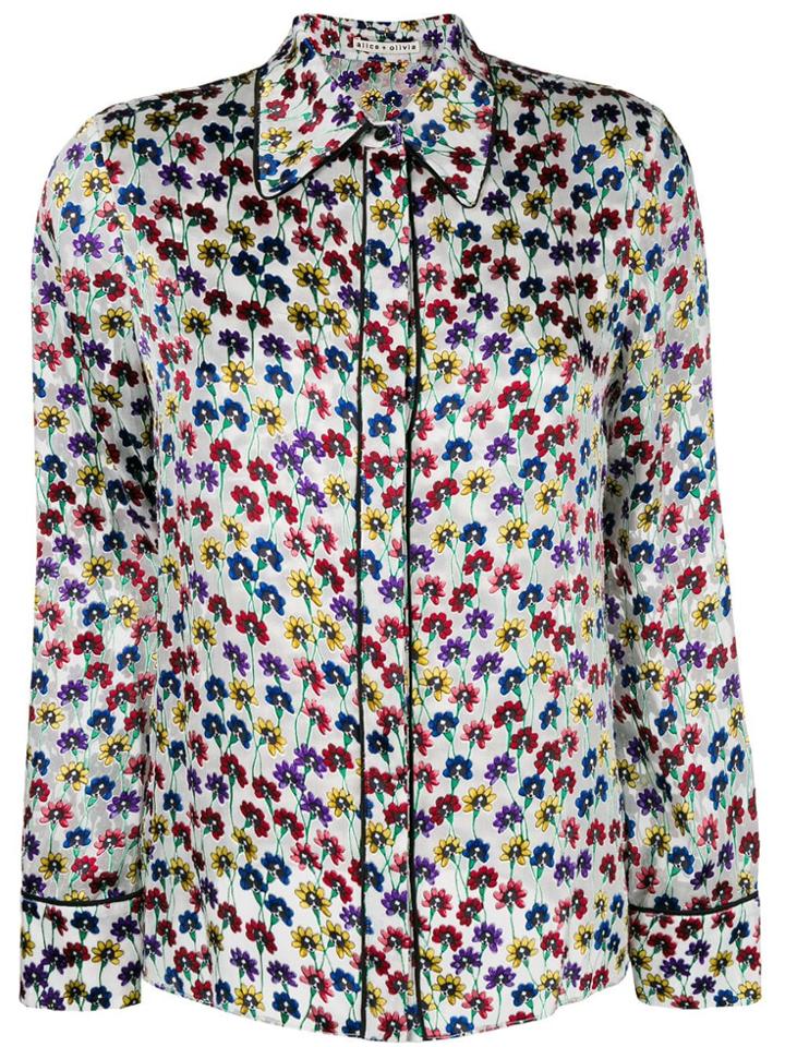Alice+olivia Floral Print Shirt - White