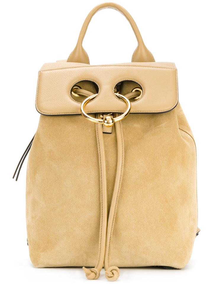Jw Anderson Pierce Leather Flap Backpack - Yellow & Orange