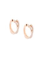 Marchesa 18kt Rose Gold Diamond Cross-over Small Hoops