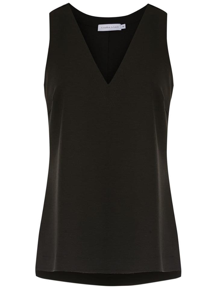 Mara Mac V-neck Top - Black