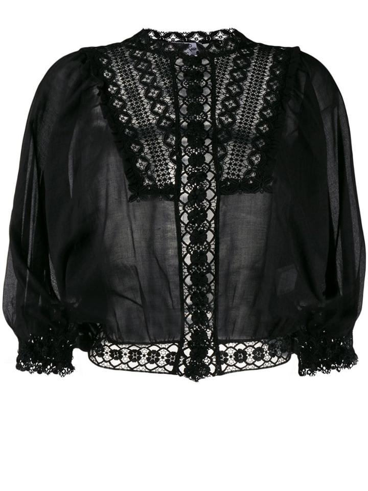 Charo Ruiz Embroidered Blouse - Black