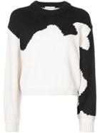 Tibi Intarsia Colour Block Sweater - Brown
