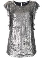 P.a.r.o.s.h. Long Line Sequinned Top - Metallic