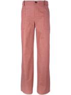 Fendi Flared Trousers With Piping - Black