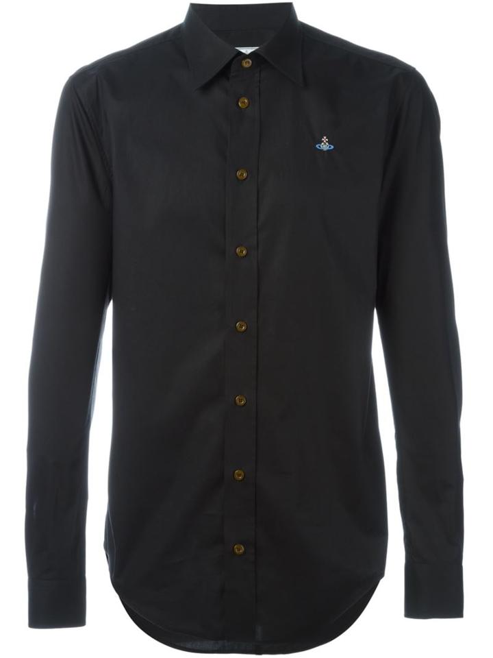Vivienne Westwood Man Chest Logo Shirt, Men's, Size: 52, Black, Cotton/spandex/elastane