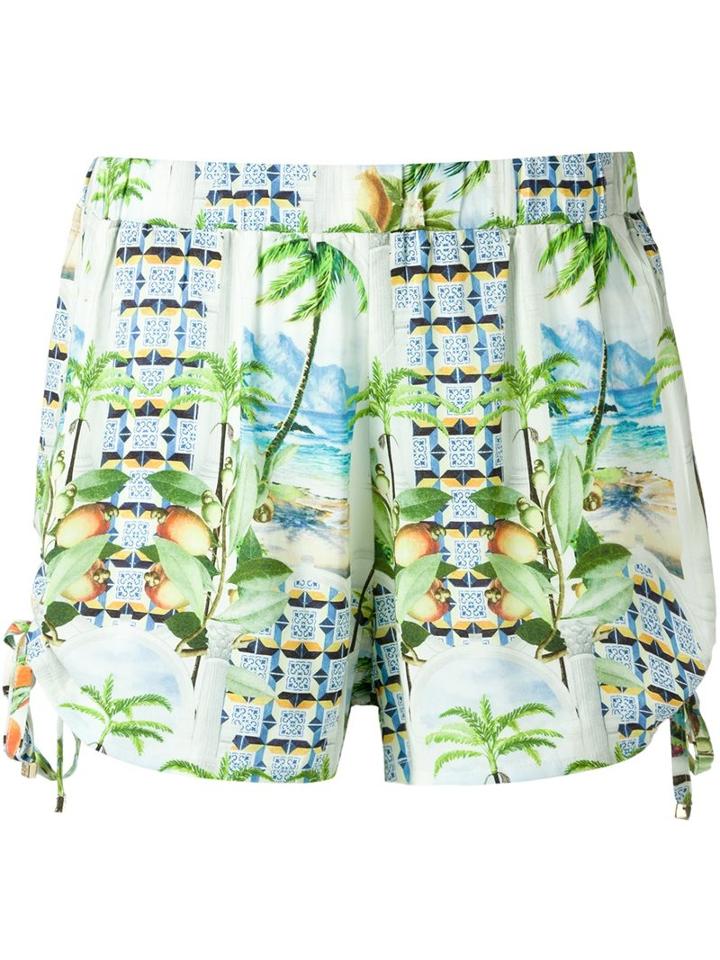 Blue Man Printed Shorts, Women's, Size: Medium, Lyocell
