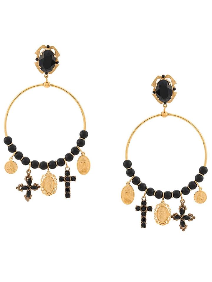 Dolce & Gabbana Drop Hoop Earrings - Gold