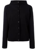 Issey Miyake Cauliflower Ribbed Buttoned Jacket, Women's, Black, Polyester