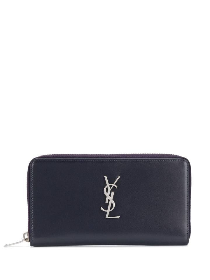Saint Laurent Monogram Continental Wallet - Blue