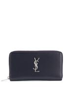 Saint Laurent Monogram Continental Wallet - Blue