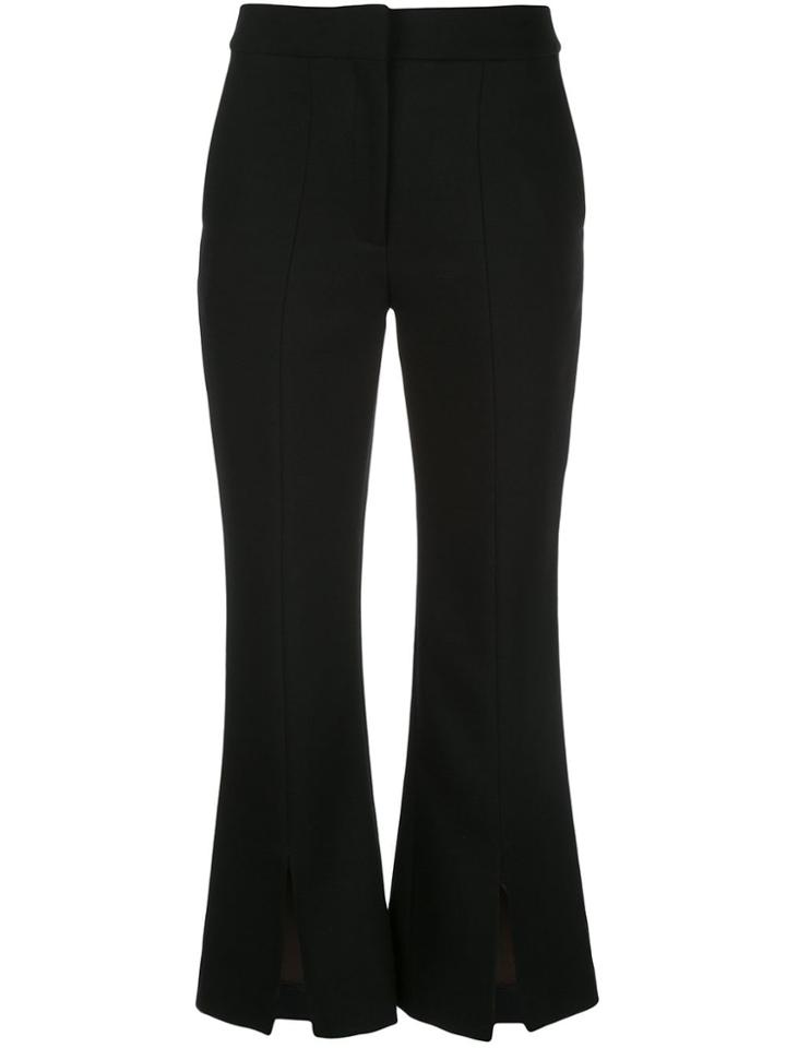 Adam Lippes Tropical Bell Cropped Trousers - Black