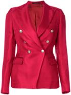 Tagliatore Double Breasted Fitted Jacket - Red