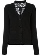 Sacai Lace Back Cardigan, Women's, Size: 3, Black, Cotton/nylon/wool