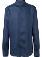 Dolce & Gabbana Lightweight Shirt, Men's, Size: 40, Blue, Linen/flax