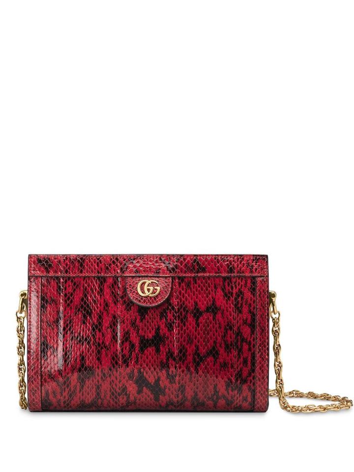 Gucci Snake Skin Small Shoulder Bag - Red