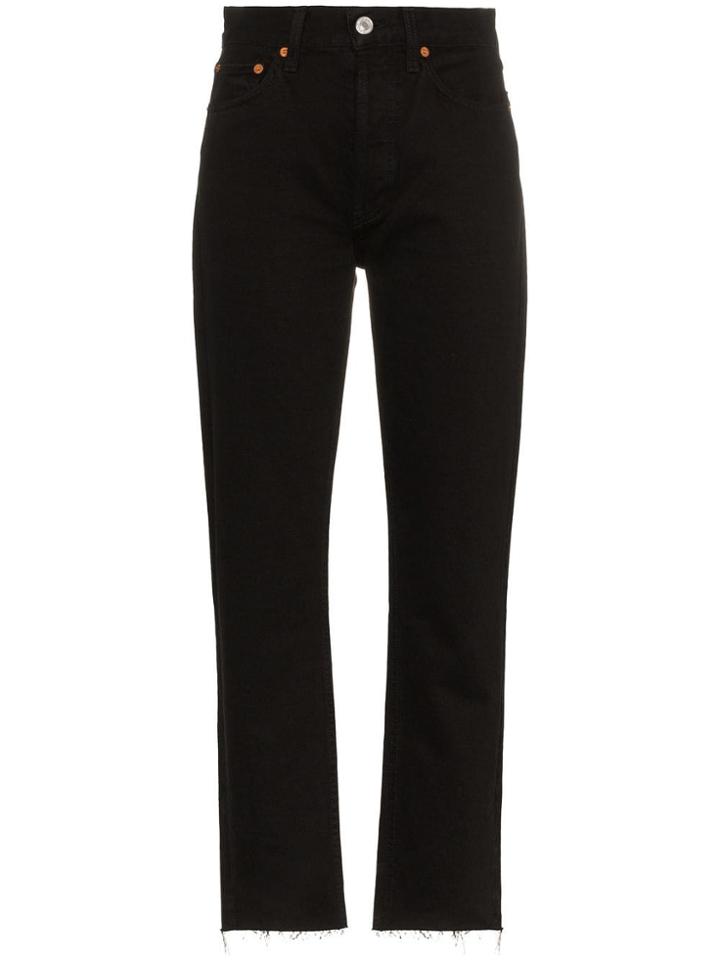 Re/done High-rise Pipe Jeans - Black