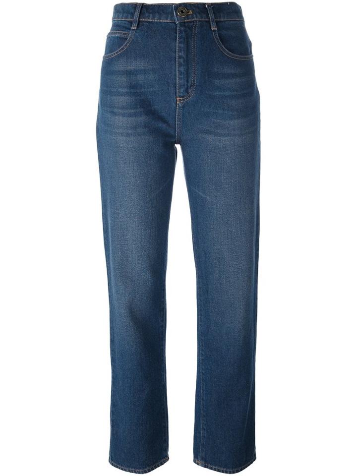 Chloé Classic Straight Leg Jeans, Women's, Size: 40, Blue, Cotton/polyester