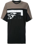 Julius Graphic Print Two-tone T-shirt - Black