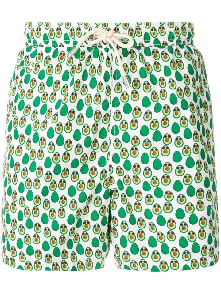 Mc2 Saint Barth Avocado Print Swimming Shorts - White
