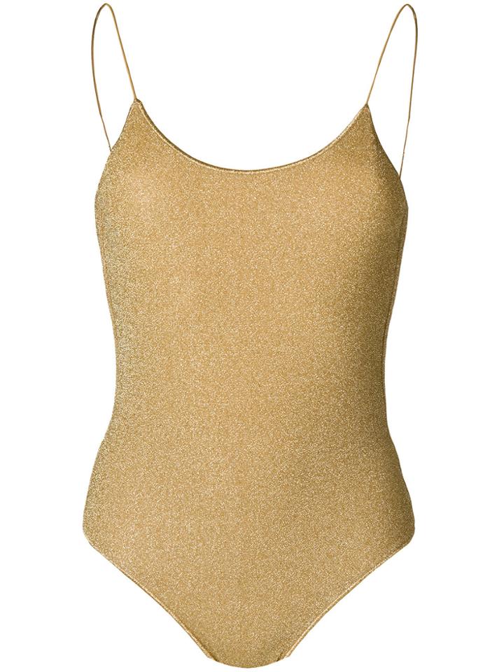 Oseree Metallic Thread Swimsuit - Yellow & Orange