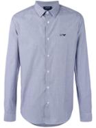 Armani Jeans - Classic Logo Embroidered Shirt - Men - Cotton - Xl, Blue, Cotton