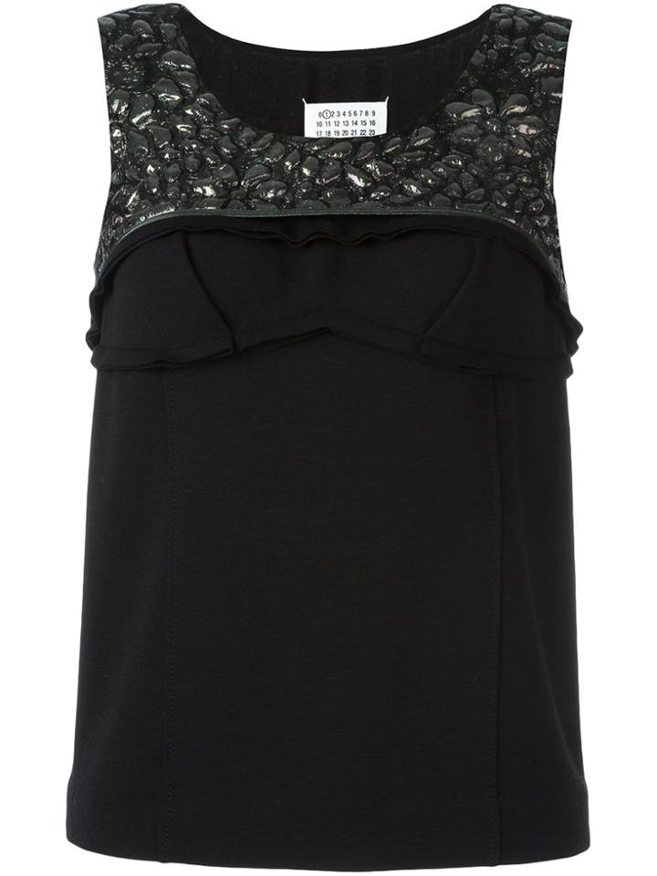 Maison Margiela Textured Sleeveless Blouse - Black