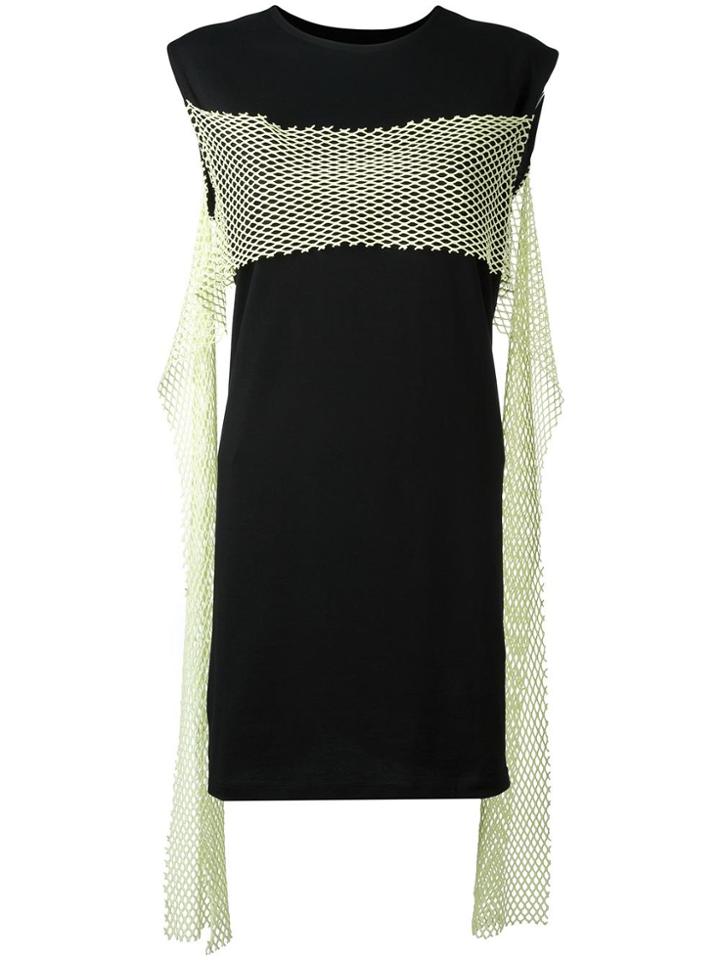 Mm6 Maison Margiela Neon Panel T-shirt Dress - Black