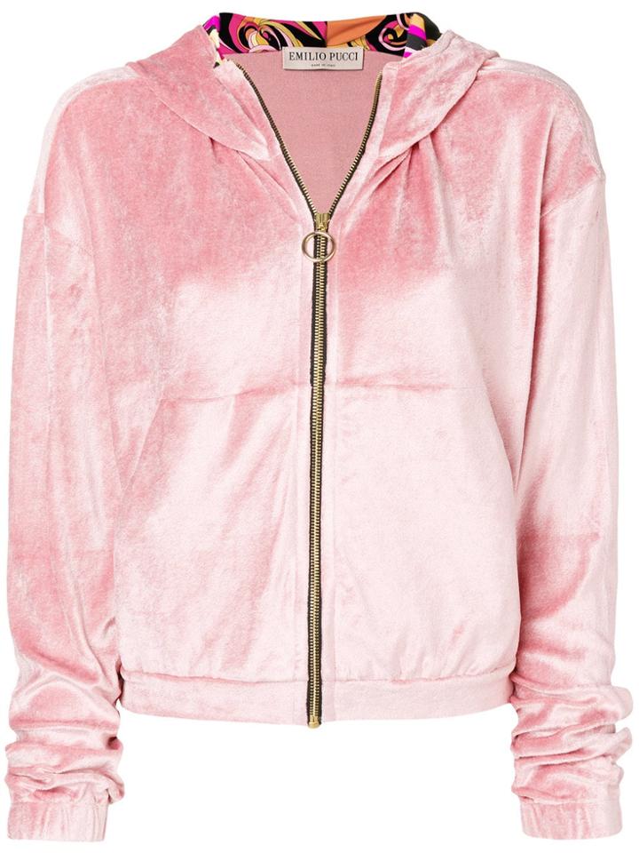Emilio Pucci Plush Zipped Hoodie - Pink