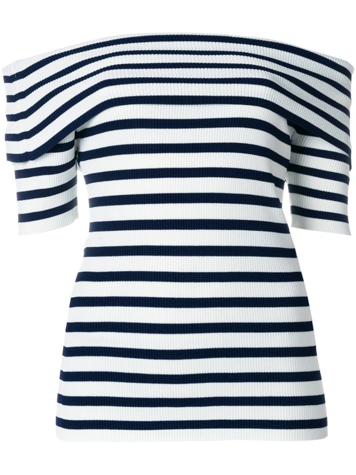 P.a.r.o.s.h. Off-shoulder Striped Top - White
