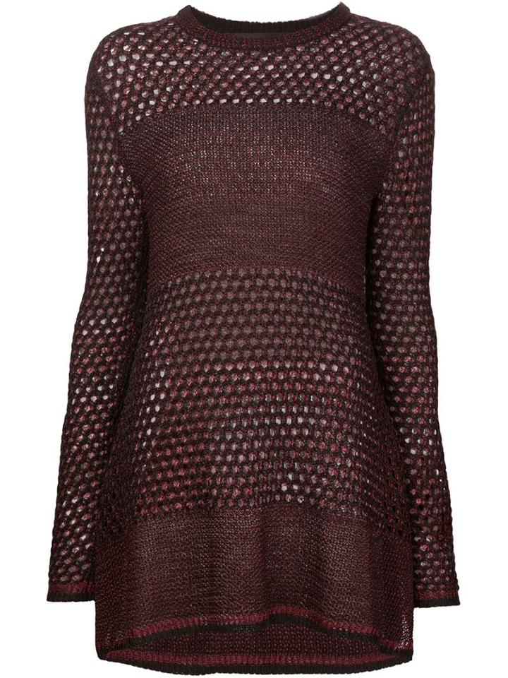 Proenza Schouler Long Loose Knit Sweater, Women's, Size: Small, Black, Polyester/silk/viscose