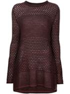 Proenza Schouler Long Loose Knit Sweater, Women's, Size: Small, Black, Polyester/silk/viscose