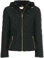 Michael Michael Kors Quilted Hooded Bomber Jacket - Black