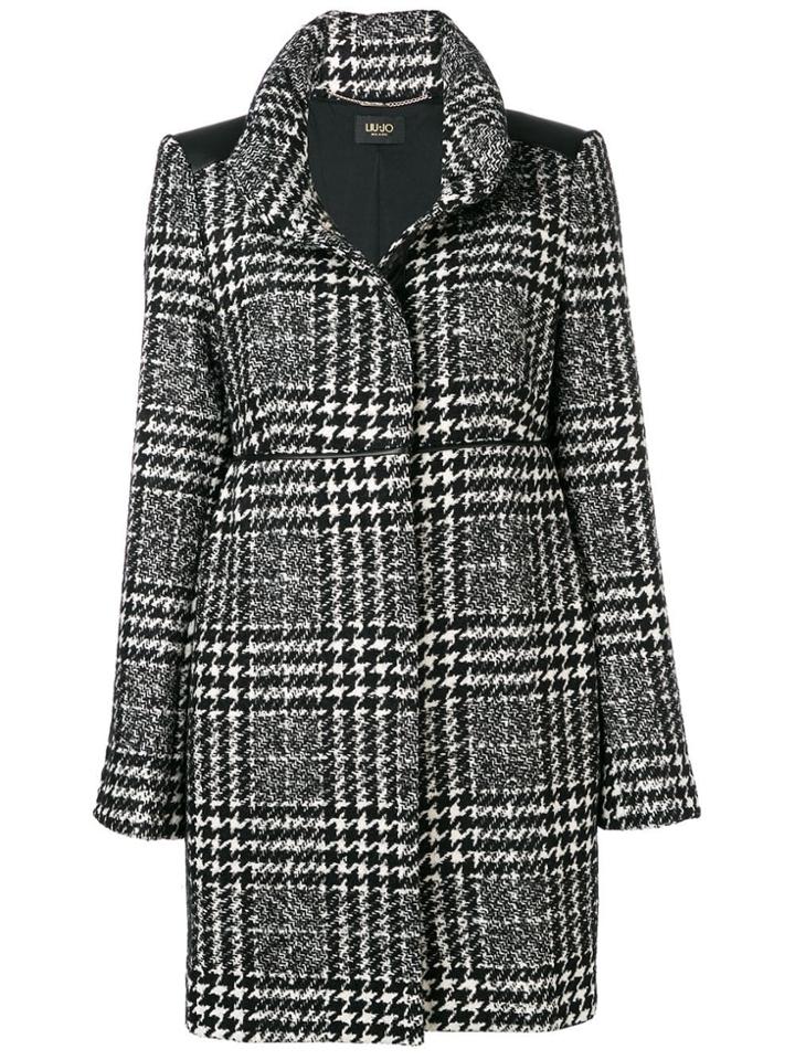 Liu Jo Checked Midi Coat - Black