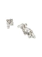 Saint Laurent Crystal Logo Earrings - Metallic