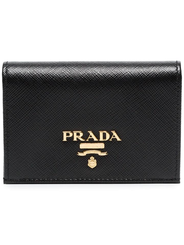 Prada Black Logo Leather Wallet