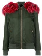 Mr & Mrs Italy Fur Lined Bomber Jacket - Green